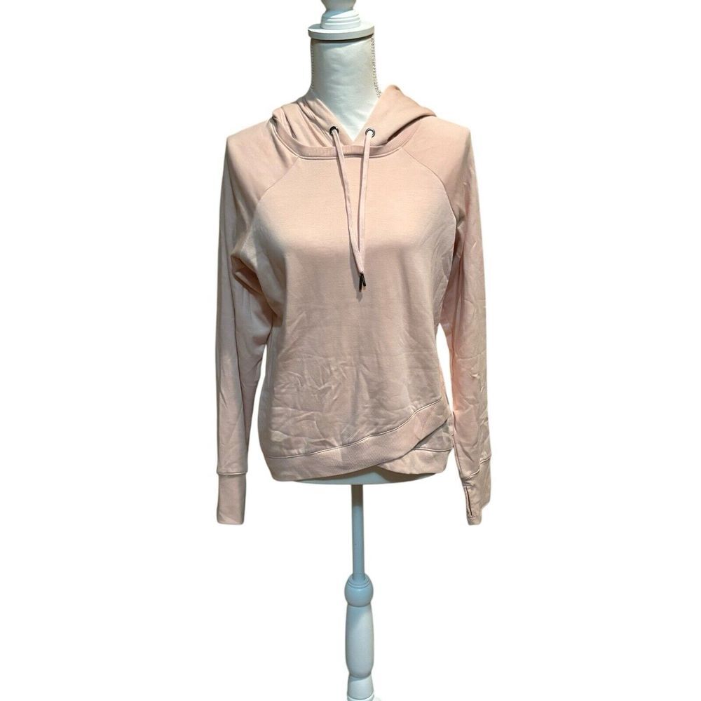 Freely Women's Fleece Lined Pink Hoodie Size Medium Soft Pullover Thumb Holes